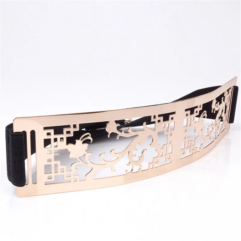 New Fashionable Women Metal Leaves Elastic Waist Dress Belt Str ap Waistband Promotion Sale BL72
