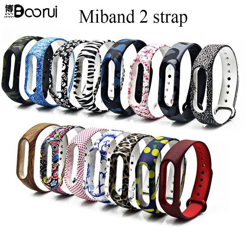 Новый ремешок BOORUI для браслета Mi Band 2 mi цветной сменный силиконовый на запястье