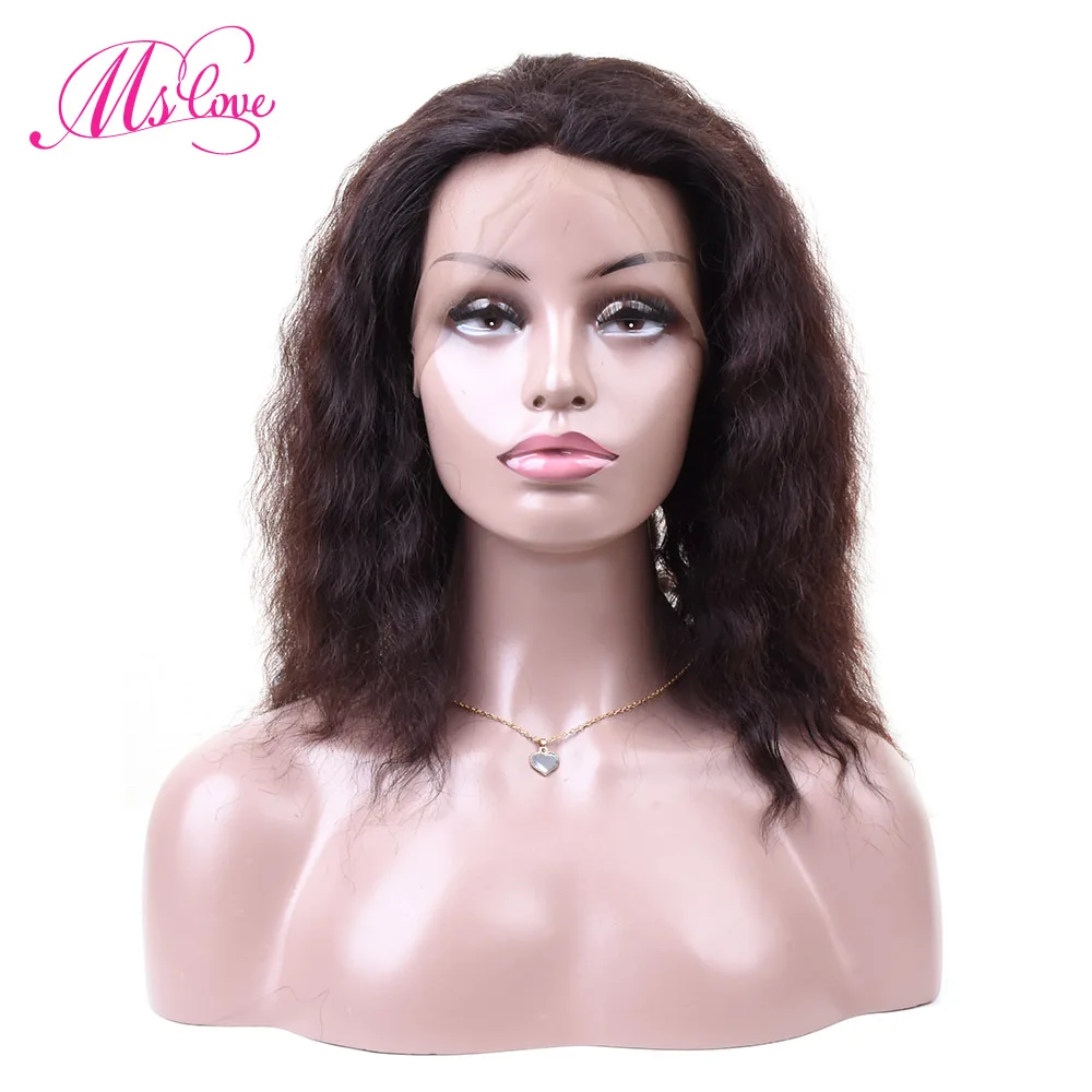 MS Love 360 Синтетические волосы на кружеве парики Волнистые человеческих волос парики Реми бразильских волос для черных Для женщин