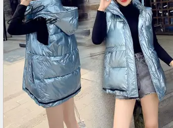 

Bright vest female 2020 winter new short paragraph thick cotton coat female loose cotton clothing female