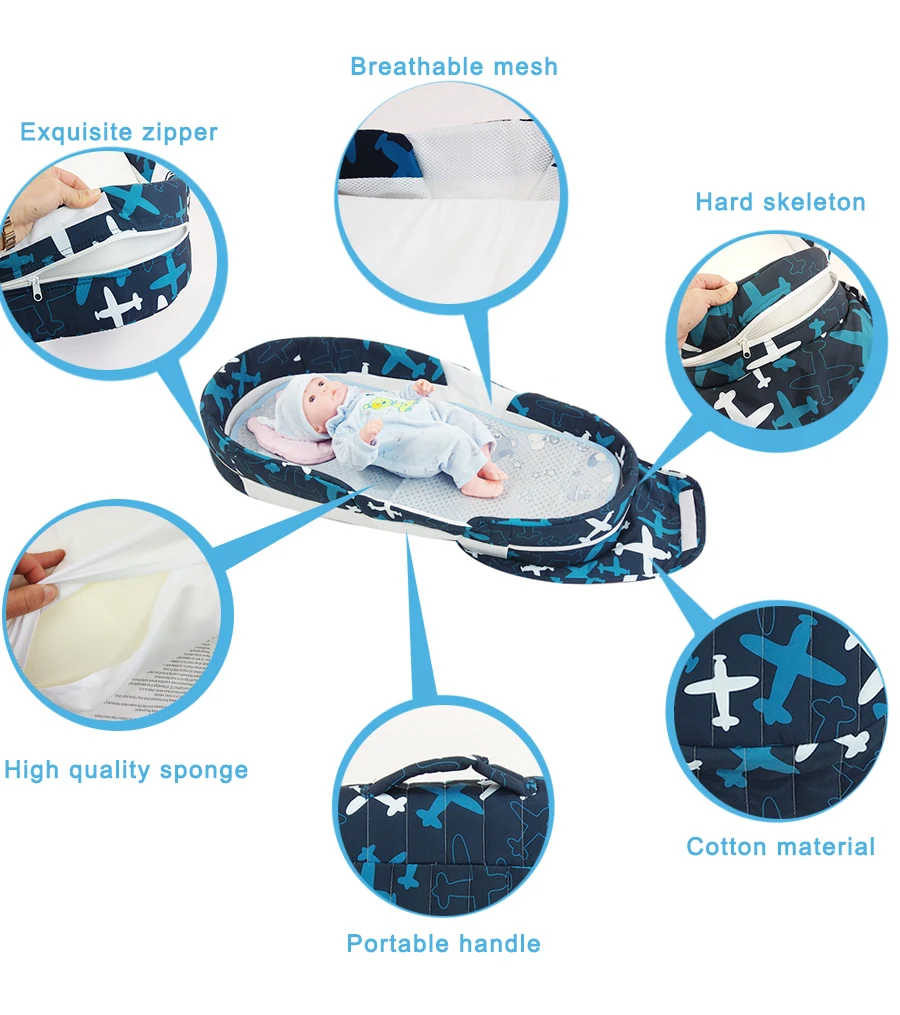 Высокое качество складной переносная детская кроватка переносная люлька утолщение детская кроватка портативная складная кровать ткань