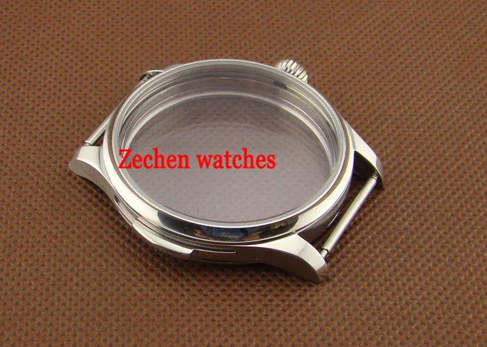 

Goutent 44mm Silver 316L Steel Case Fit parnis watch ETA6497/6498 Seagull ST3600/3620 Movement