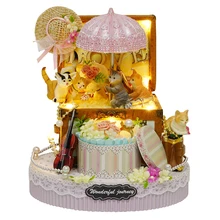 Assemble DIY Doll House Toy Wooden Miniatura Doll Houses Miniature Dollhouse toys With Furniture LED Lights
