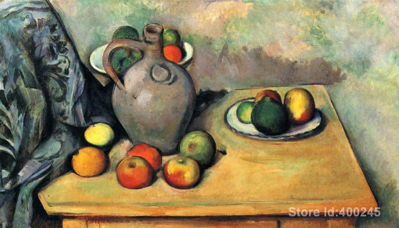有名な絵画byセザンヌ静物水差しや果物にテーブル装飾アート手作り高品質 Paintings Enlightenment Fruit Jewellerypainting Red Aliexpress