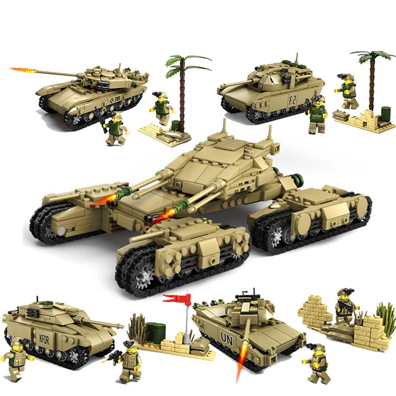 1242 шт 4в1 детские строительные блоки игрушка Совместимость с legoingly город Военный