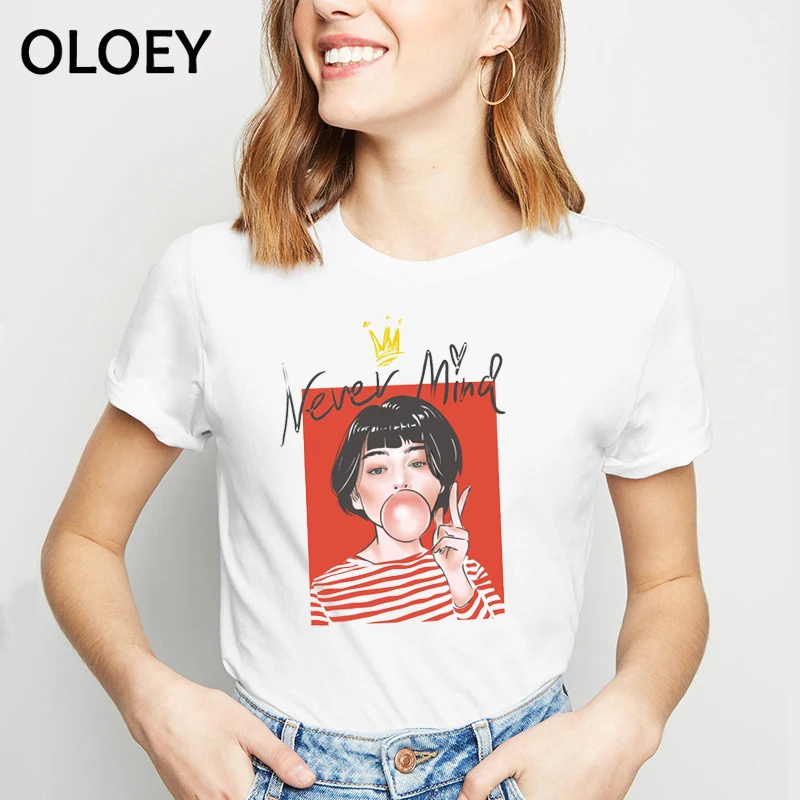 

Girl Kawaii Print Tee Shirt Femme Short Sleeve vintage White Tshirt Korean Style Graphic Tees Women Harajuku Streetwear t shirt