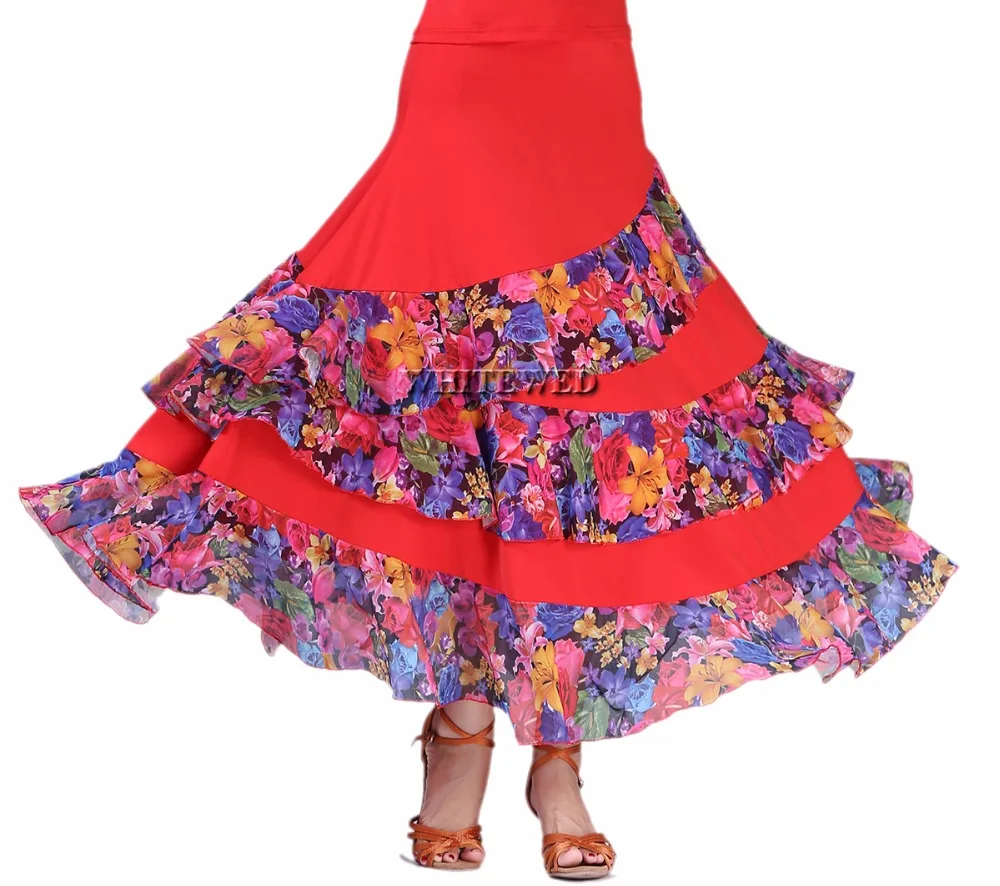 Women's Paso Doble Ballroom Flamenco Dance Long Paso Doble Gypsy