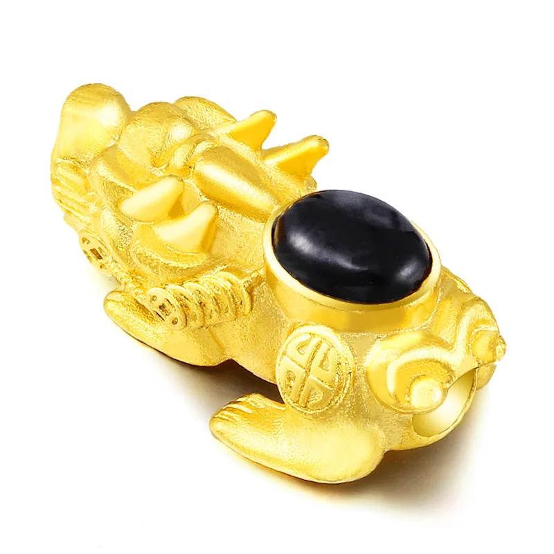 

Brass 24K gold-plated bracelet sand gold black agate brave troops bracelet accessories wholesale