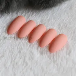 24 шт., новые модные милые конфеты овальной превосходное касание Дизайн Матовый накладные ногти светло-оранжевый C005