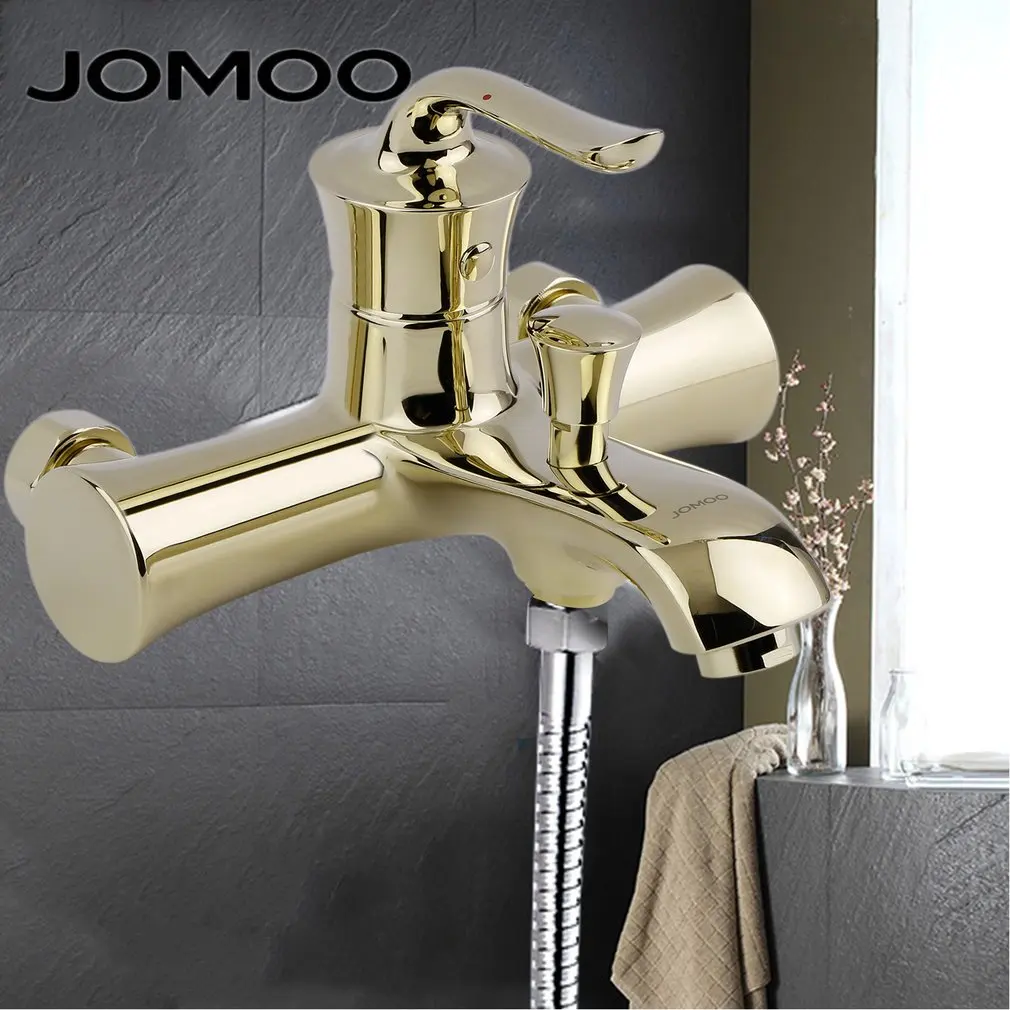 

PVD Flanged Gold Mixer Tap Wall Mounted Bath Faucet JOMOO Bathtub Faucet Water Tap Modern Bathroom Accessories Fast Shipping
