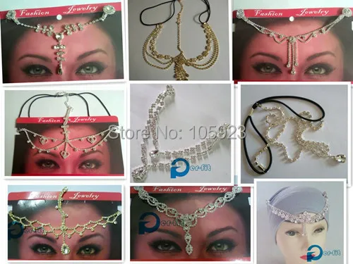 

head chain hair jewelry band forehead decoration draping headdress bridal scarf hijab accessory mix styles 12pc/lot free ship