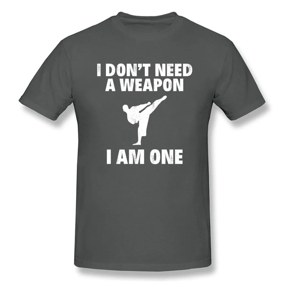 Printed Unique Men T Shirts Dominant Summer Short Sleeve Crew Neck Cotton T Shirt Europe Tops & Tees Wholesale I DONT NEED A WEAPON. I AM ONE carbon