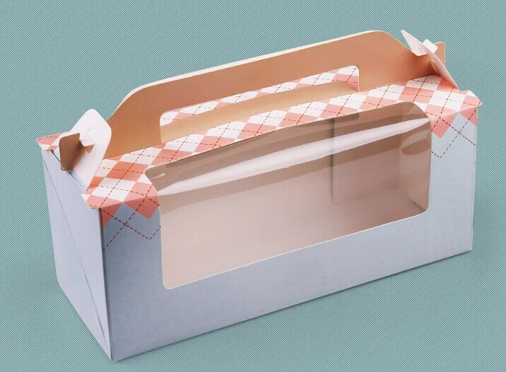 portable 2 cupcake box cake box pink cup cake boxes 24*9*10cm Free