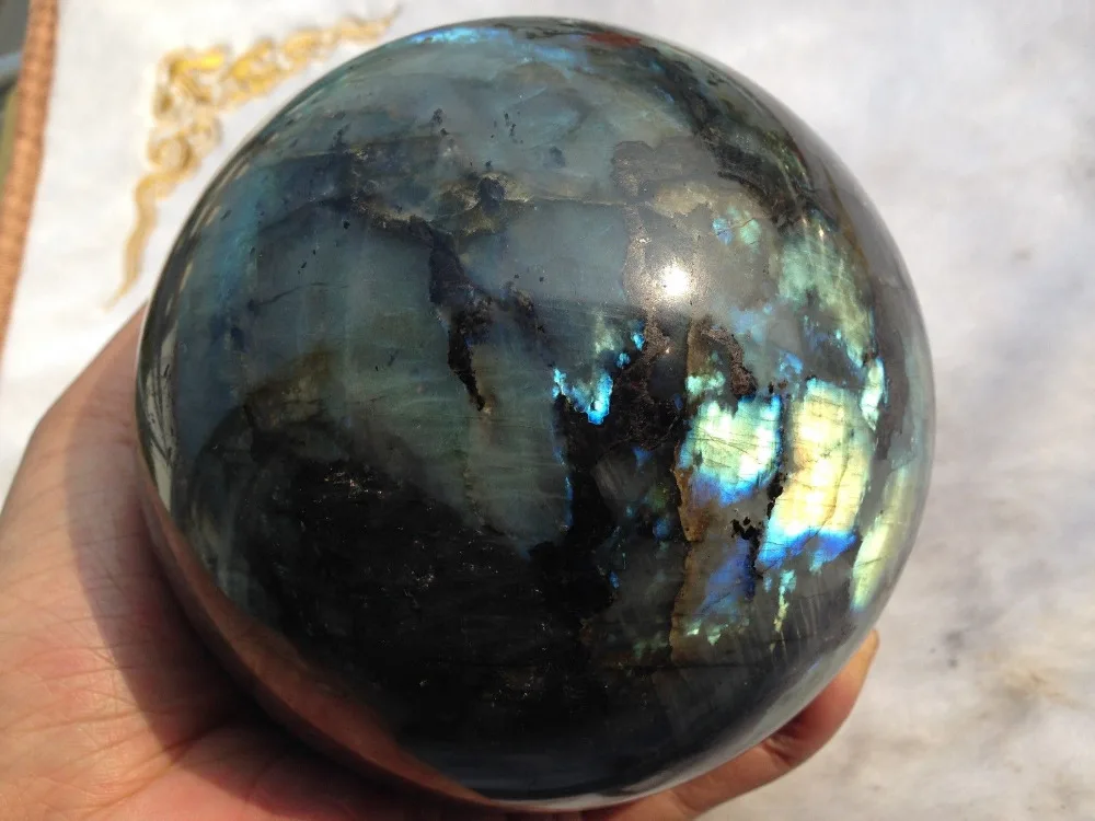 04801 ПРИРОДНЫЙ Лабрадорит Кристалл сфера ball blue Orb Драгоценного Камня