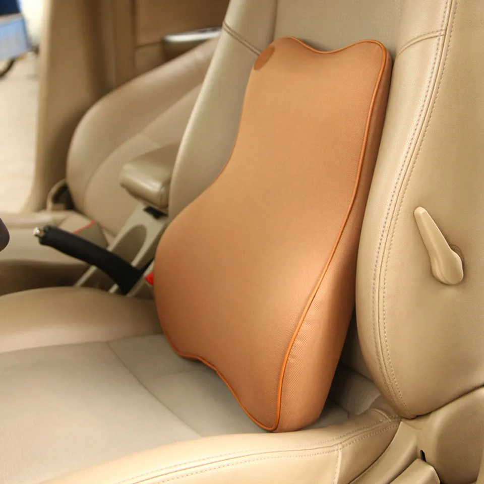LOEN Автомобильное Сиденье Поддержка крышка поясничная спинка подушка пены памяти для Toyota Corolla 0 Jetta Chevrolet hyundai - Название цвета: Coffee