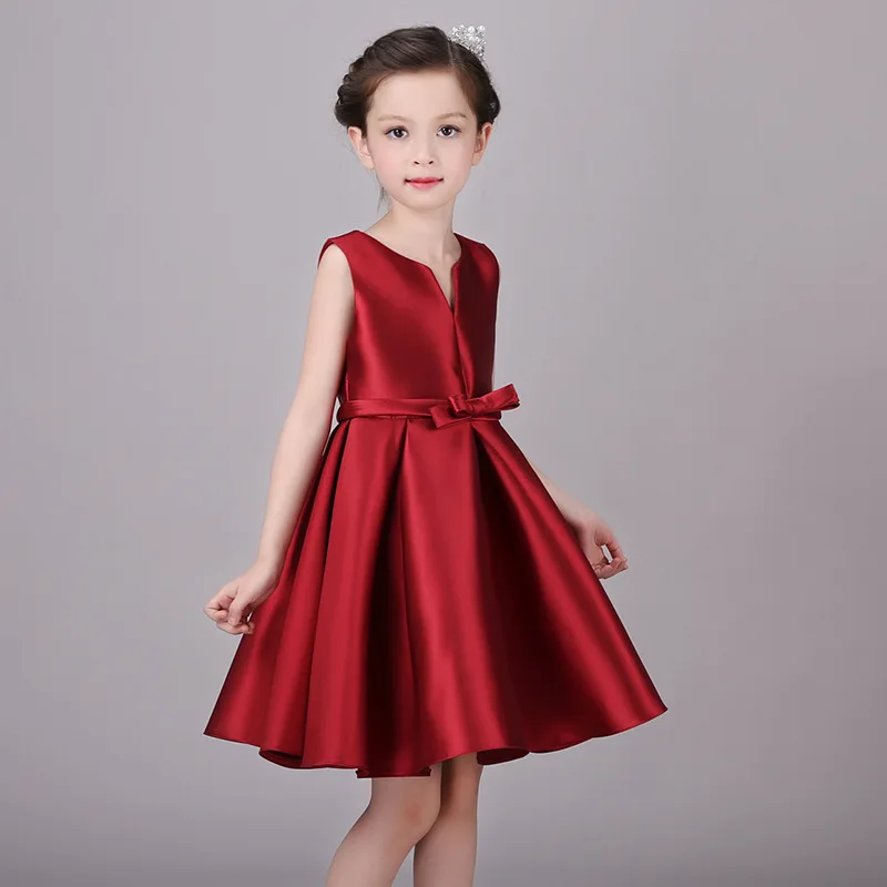 

IENENS Child Girl Kids Child Clothes Sleeveless A-Line Girls Cotton Dress Pettiskirt Solid Fashion Party Dresses