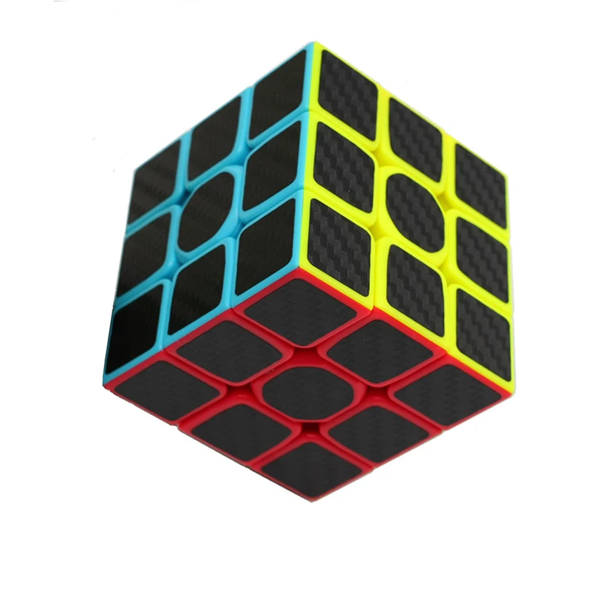 QIYI Cube 3x3x3 5,5 см наклейка из углеродного волокна профессиональные скоростные магические Кубики-пазлы детский куб 3x3x3 подарок мини-куб