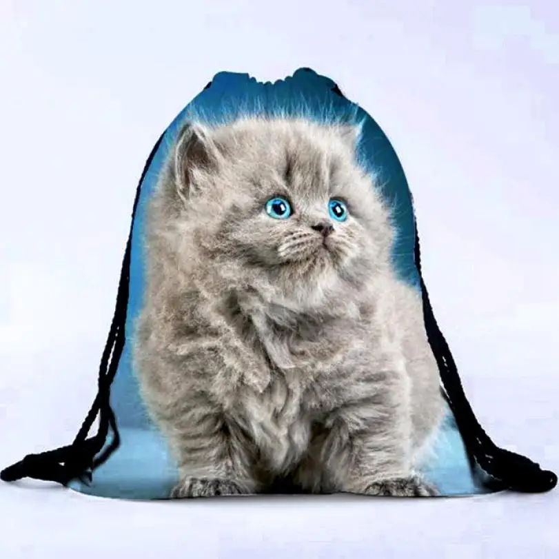 

Best Gift 2016 Unisex Cat Backpacks 3D Printing Bags Drawstring Backpack Drop Shipping  Drop Shipping Wholesale