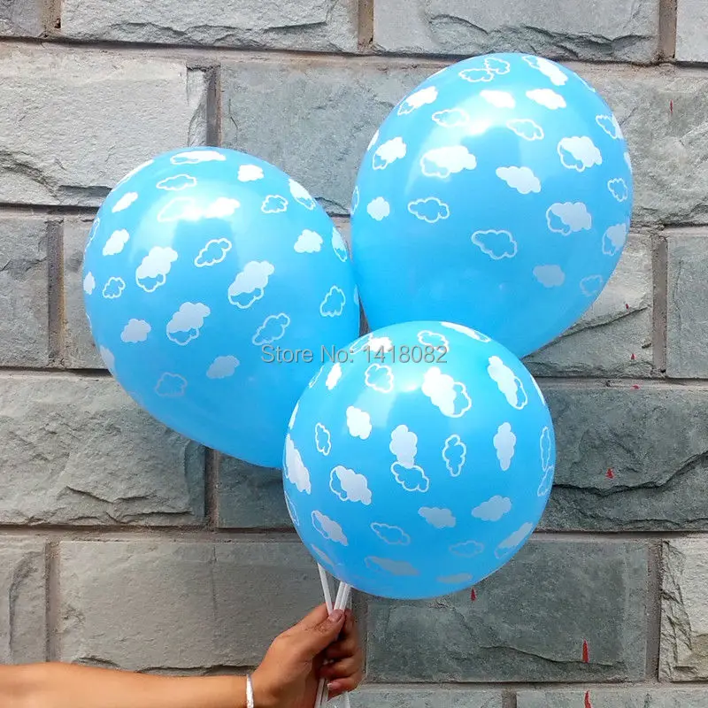 30 шт./лот голубые и розовые облака шар 12 дюймов круглый шар игрушки для детей день рождения поставки