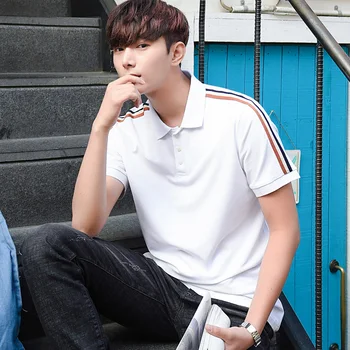 

The new men's short sleeve T-shirt shirt collar