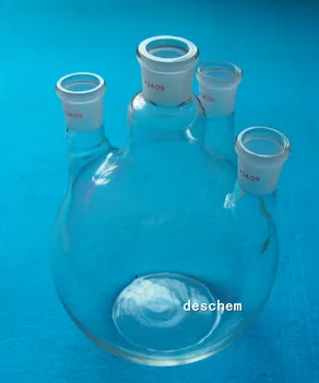 

1000ml,24/29,Flat bottom Glass flask,Four necks,1 Litre,Lab Boiling Bottle,4-necks