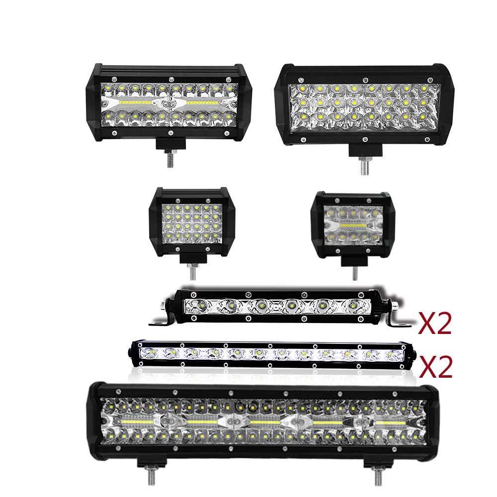 Rampe Led Bar spotlight  for auto 18W 12 volt Led Work Light For Offroad Car 4WD Truck Tractor Boats uaz SUV 4x4 Car Accessories