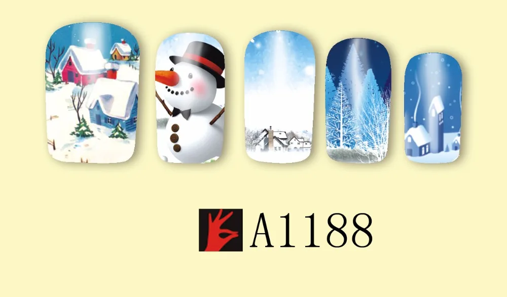 Полная красота 12 видов конструкций зимний стикер для дизайна ногтей рождественские Женские Снежинки DIY Советы украшения ногтей Водные Наклейки CHA1177-1188