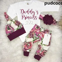 Детский костюм! Боди с цветочным принтом для новорожденных девочек+ штаны-леггинсы+ шапочка, комплект одежды из 3 предметов, Размер 0-24 мес