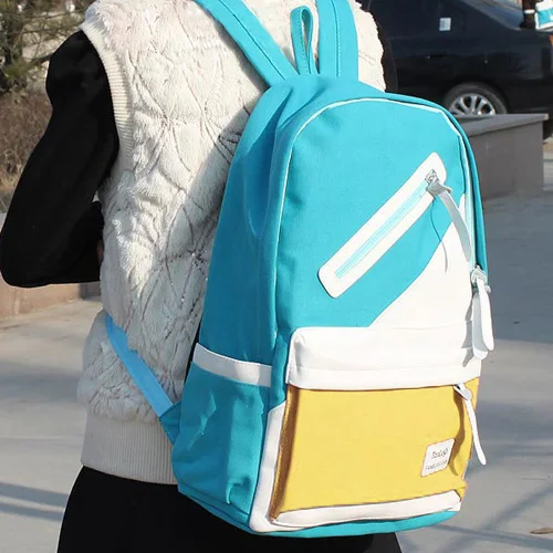 

2018 new college leisure Korean canvas shoulder bag male and female students backpack travel backpack