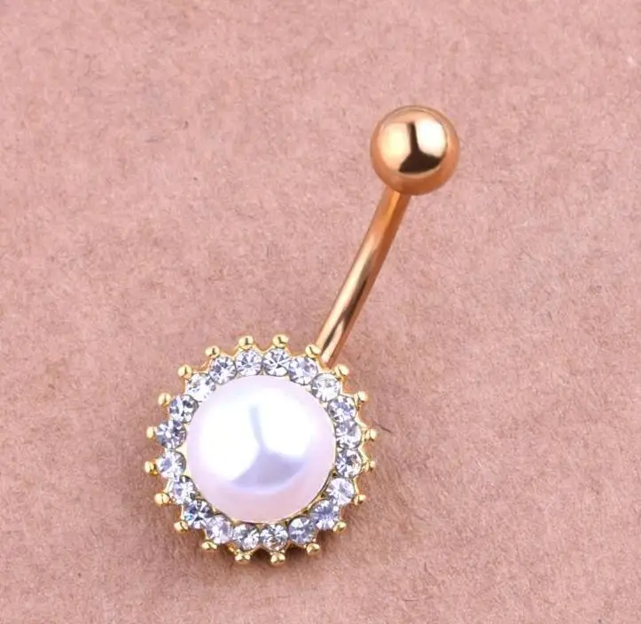 

Surgical Steel Tear Drop Rhinestone Button Barbell Bar Belly Navel Ring Body Piercing