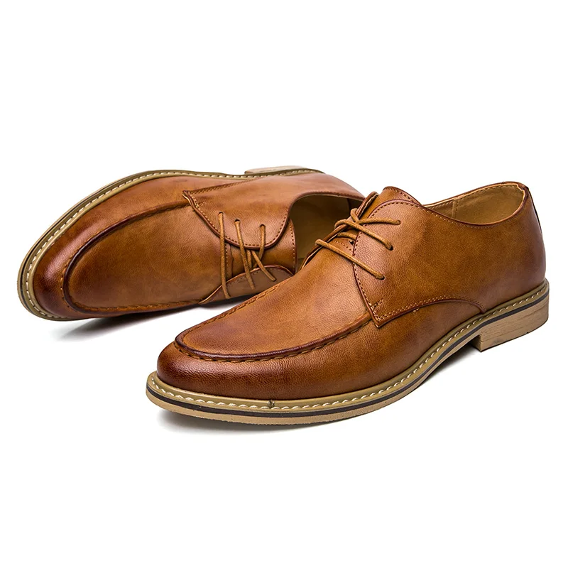 

Brand Men Business Shoes Fashion Pointed Toe Men's Oxford Shoes Style Lace Up Flat Wedding Party Formal Casual Shoes Men