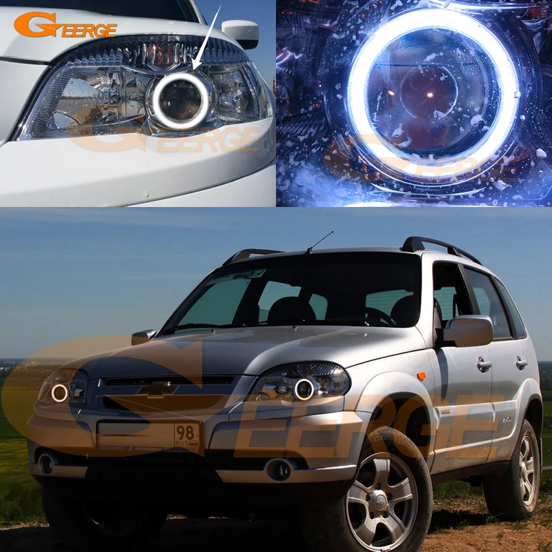 

For Chevrolet Niva 2009 2010 2011 2012 2013 Excellent angel eyes Ultra bright illumination COB led angel eyes kit