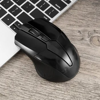 

2.4GHz 1600 DPI Wireless Mouse Optical Black Mouse Mice + USB 2.0 Receiver for PC Laptop