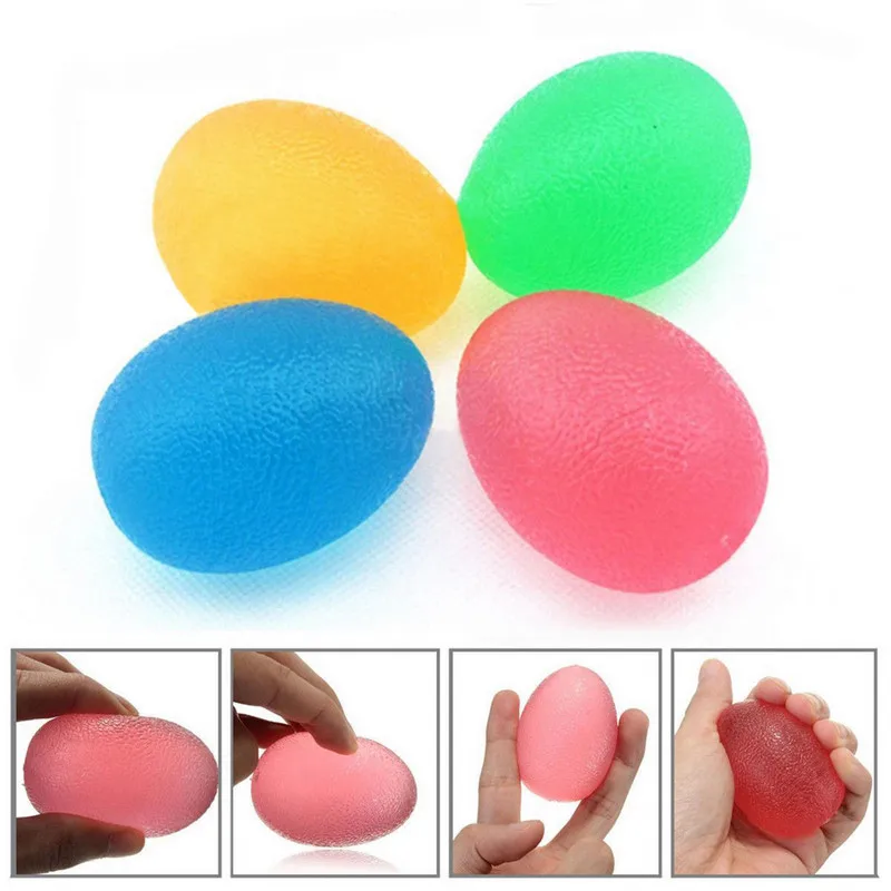 

Mayitr 1pc 4 Colors Egg Stress Ball Professional Hand Wrist Finger Exercise Therapy Stress Relief Ball Squeeze Toy for Yoga Ball