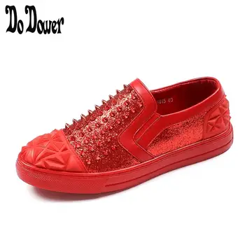 

2019 Promotion New spring brand new free shipping Fashion Mens Punk Studded Rivet Spike Suede Pointy Loafers Casual Dress Shoes