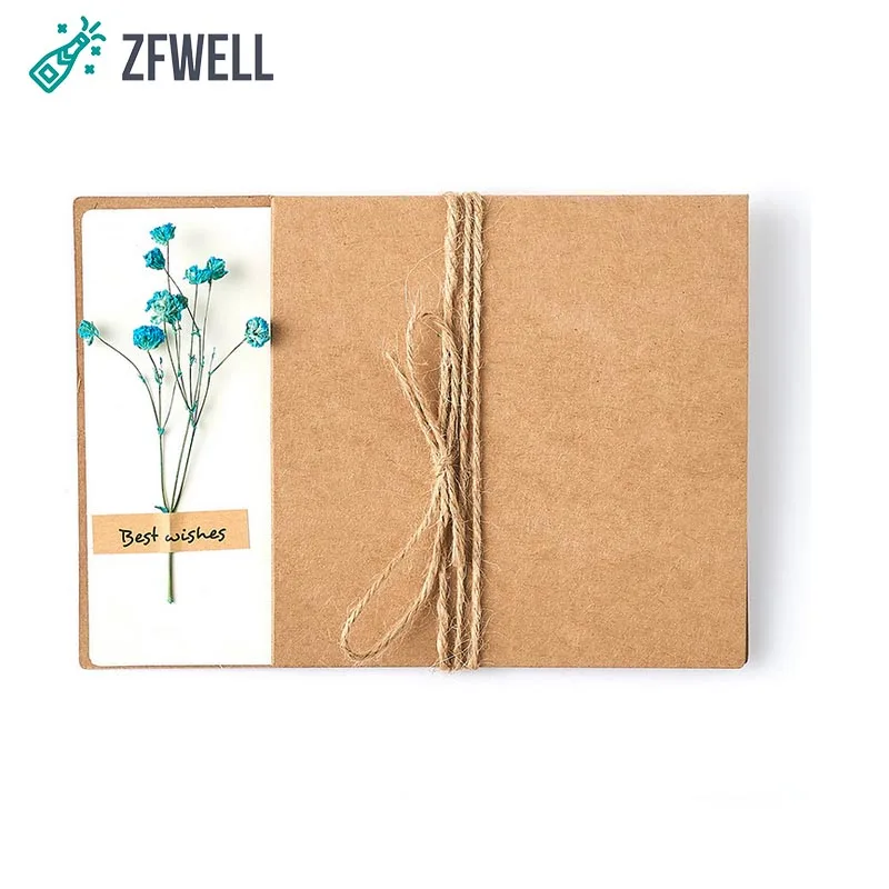 Zfwell 1 шт. оберточная бумага в винтажном стиле засушенные цветы поздравительная открытка «сделай сам» на день рождения, на свадьбу, на праздник, подарок поздравительная и пригласительная открытка supplies8 - Цвет: 14