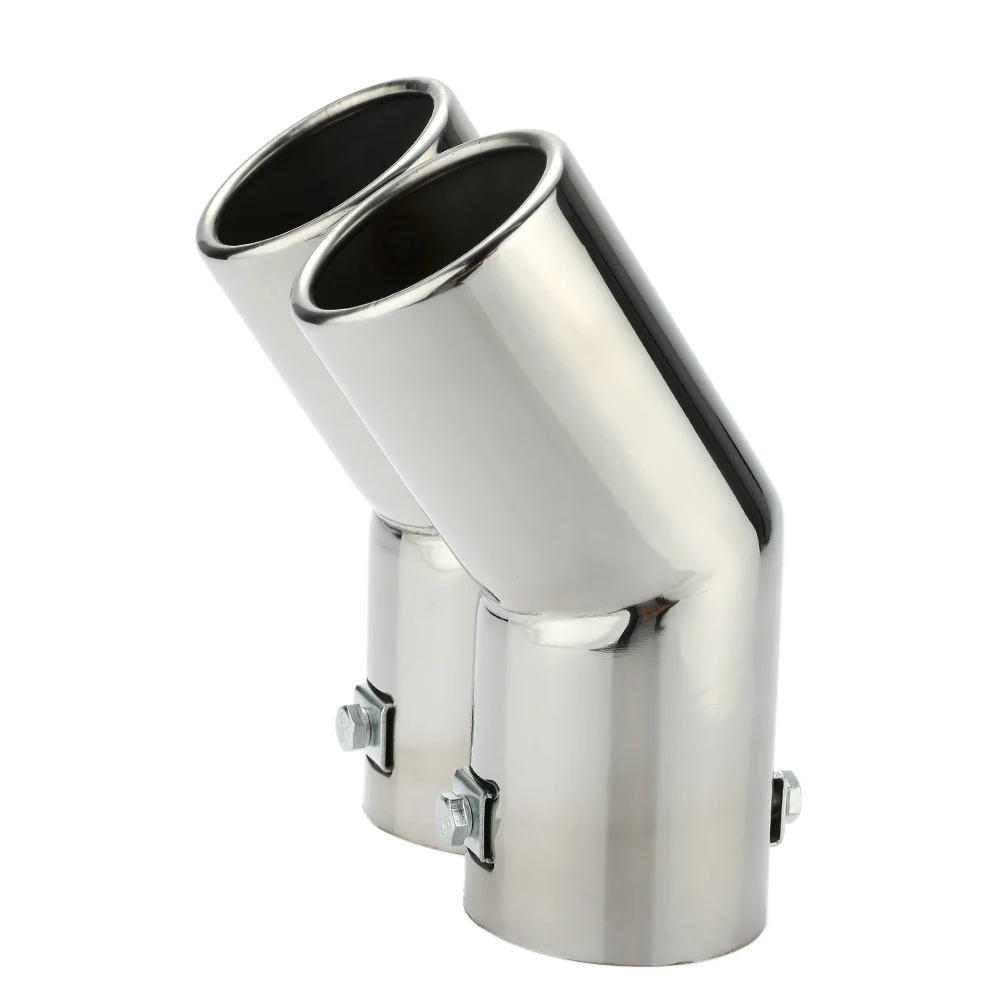 Dual Pipes Stainless Steel Exhaust Tail Pipes Muffler Tips for VW Golf 4 Bora Jetta Car Accessories Car Styling
