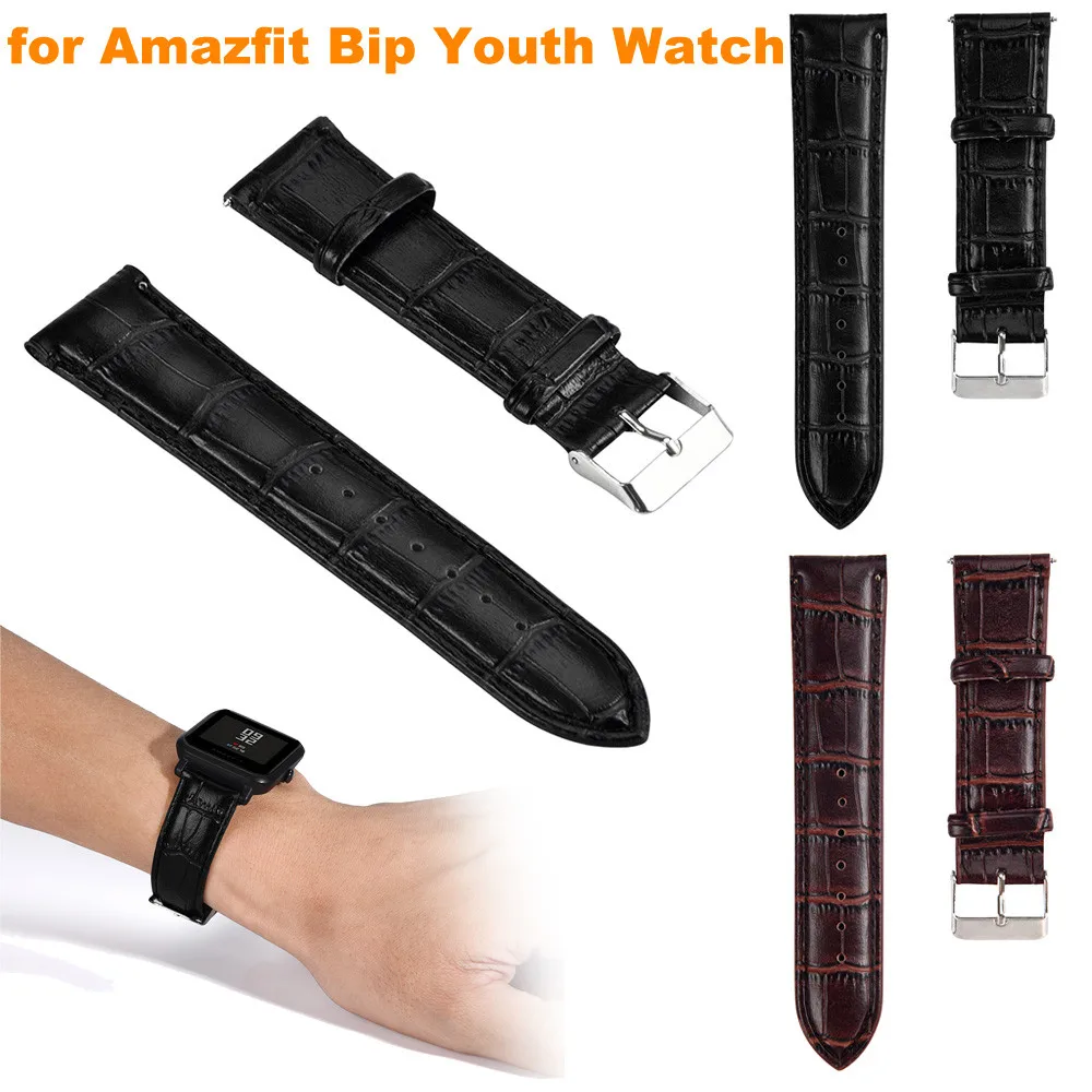 

Soft Leather Wrist Strap Replacement Wristband +Tool For Xiaomi Huami Amazfit Bip High Quality For Amazfit Bip Youth Watch L0501