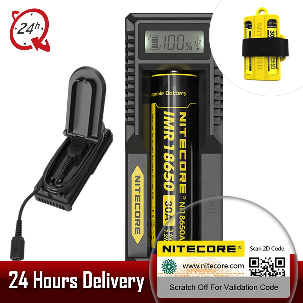 

Original Nitecore UM10 Smart Battery Charger LCD Display Battery Charger with Usb Cables for charger 18650 10440 17500 14500