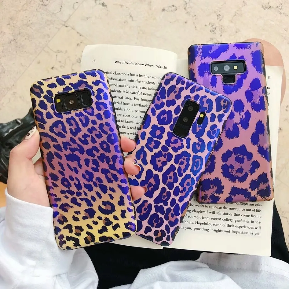 

Blue Ray Leopard Matte Case For Samsung Galaxy Note 8 S9 S9+ Soft TPU Cases Cover For Samsung S8+ NOTE 9 S7 Edge Back Capa
