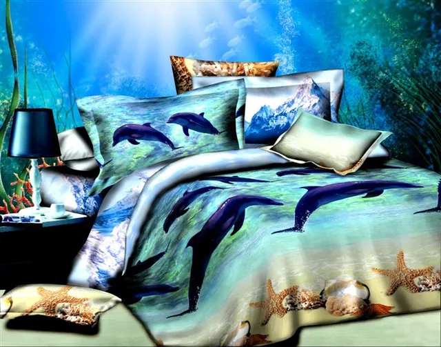 ocean comforter set/quilt cover /duvet cover queen/beach bedding/ocean