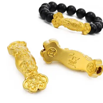 

Authentic 999 24K Yellow Gold Pendant 3D Lovely Ruyi Long Pendant 1pcs 2019