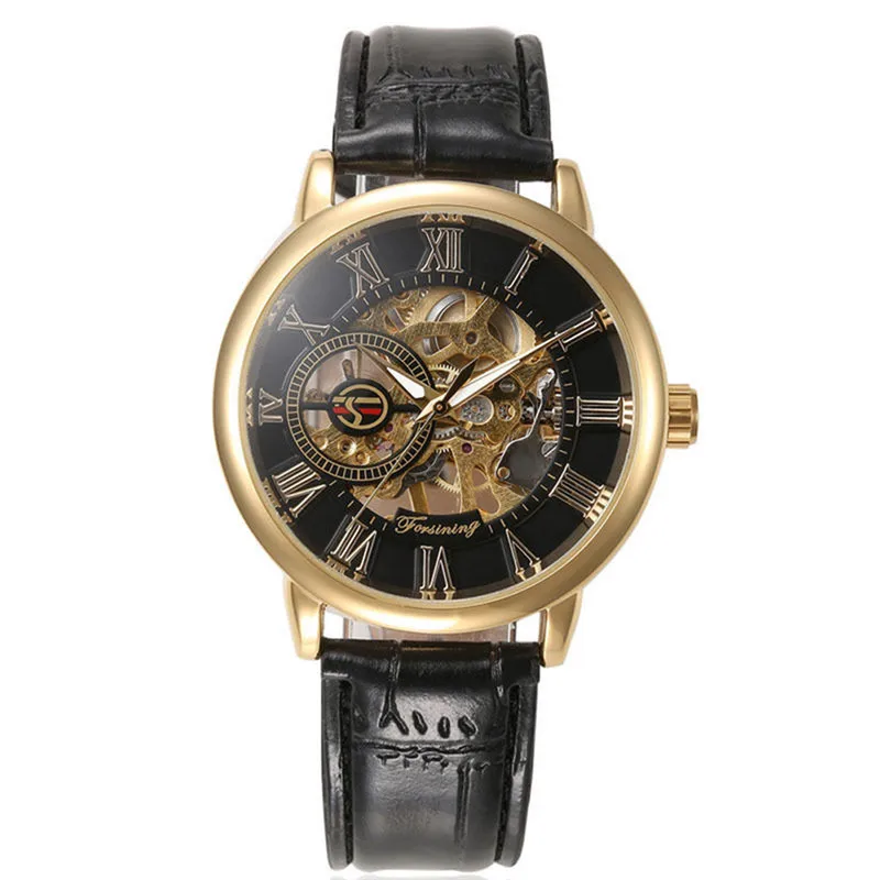 Fashion font b Men s b font Brand Sport Watch Stainless Steel Skeleton Automatic font b