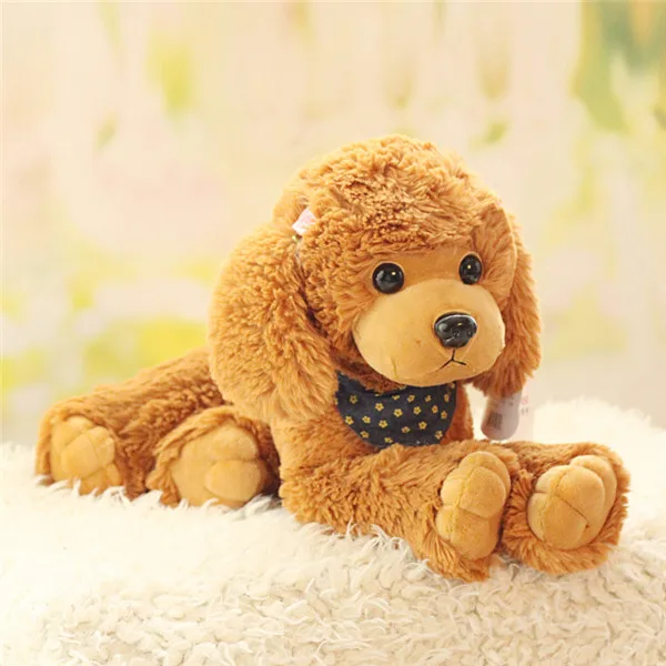 Cute Dog plush toys Poodle Bichon Frise puppy stuffed warm animal toys - Light Brown 2