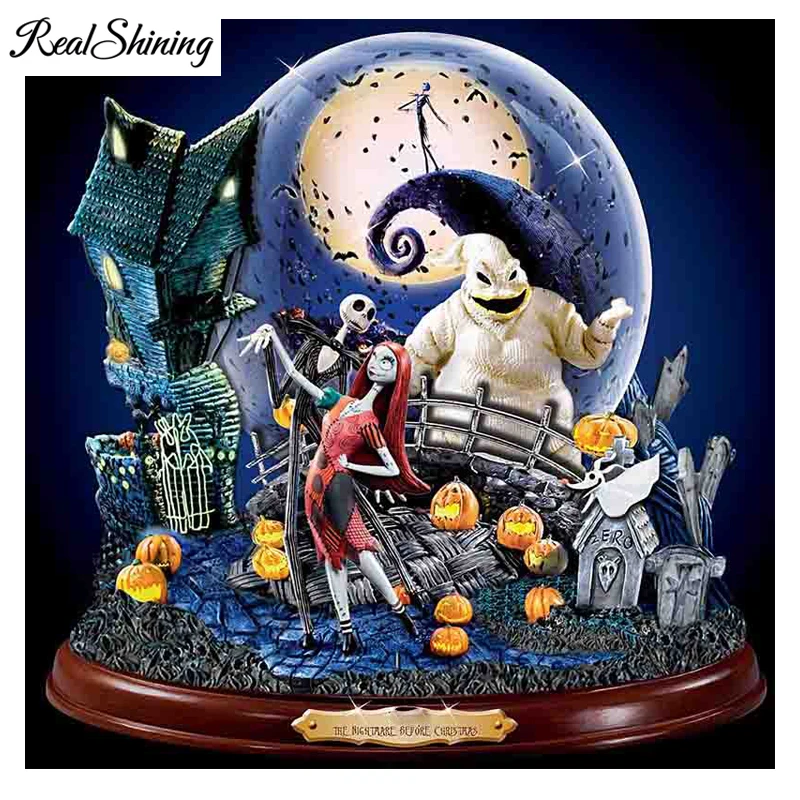 

5D Diy Diamond Painting Cross Stitch"Nightmare before christmas"mosaic square rhinestones Embroidery Kits,Jack Sally Love FS3419