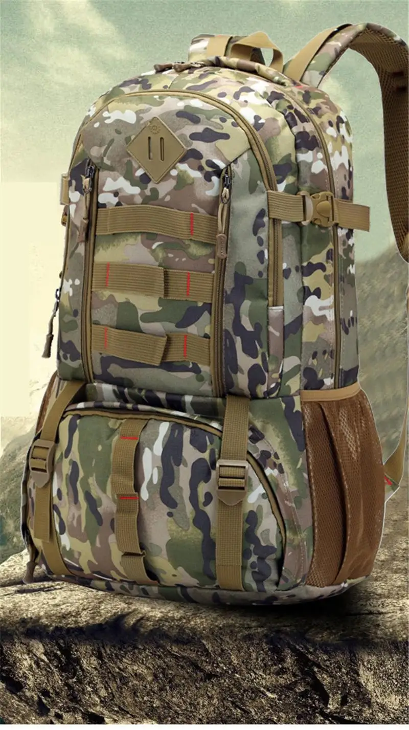 Camuflagem do Exército Acampamento ao ar Equitação Mochila Tático Bolsa Militar Ventilador 50l Multifuncional Caminhadas Livre 3 Equitação mochila mochila tático saco militar ventilador