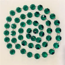 14 мм 5 метров Циркон зеленые стеклянные кристаллы хрустальные бусины в форме восьмиугольника Симпатичные Бусины для украшения дома
