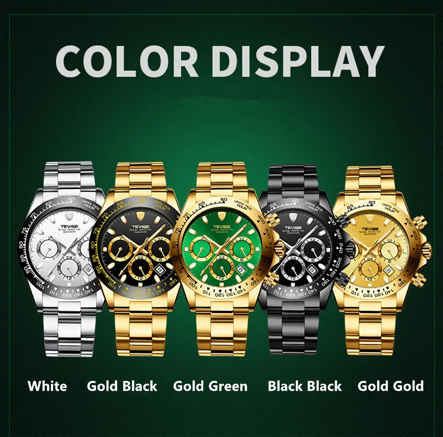 TEVISE ساعات رجالي الأعلى العلامة التجارية الفاخرة المعصم التلقائية ووتش الرجال ساعات آلية عارضة الذكور ساعة Relogio Masculino