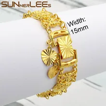 Sunnerlees Модные украшения цветы Золотая цепь Цвет браслет для женщин обувь C101