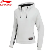 Клиренс) Li-Ning Женская баскетбольная Толстовка BAD FIVE, свободный крой, с буквенным принтом, 72% хлопок, подкладка, спортивный свитер AWDN242 WWW976
